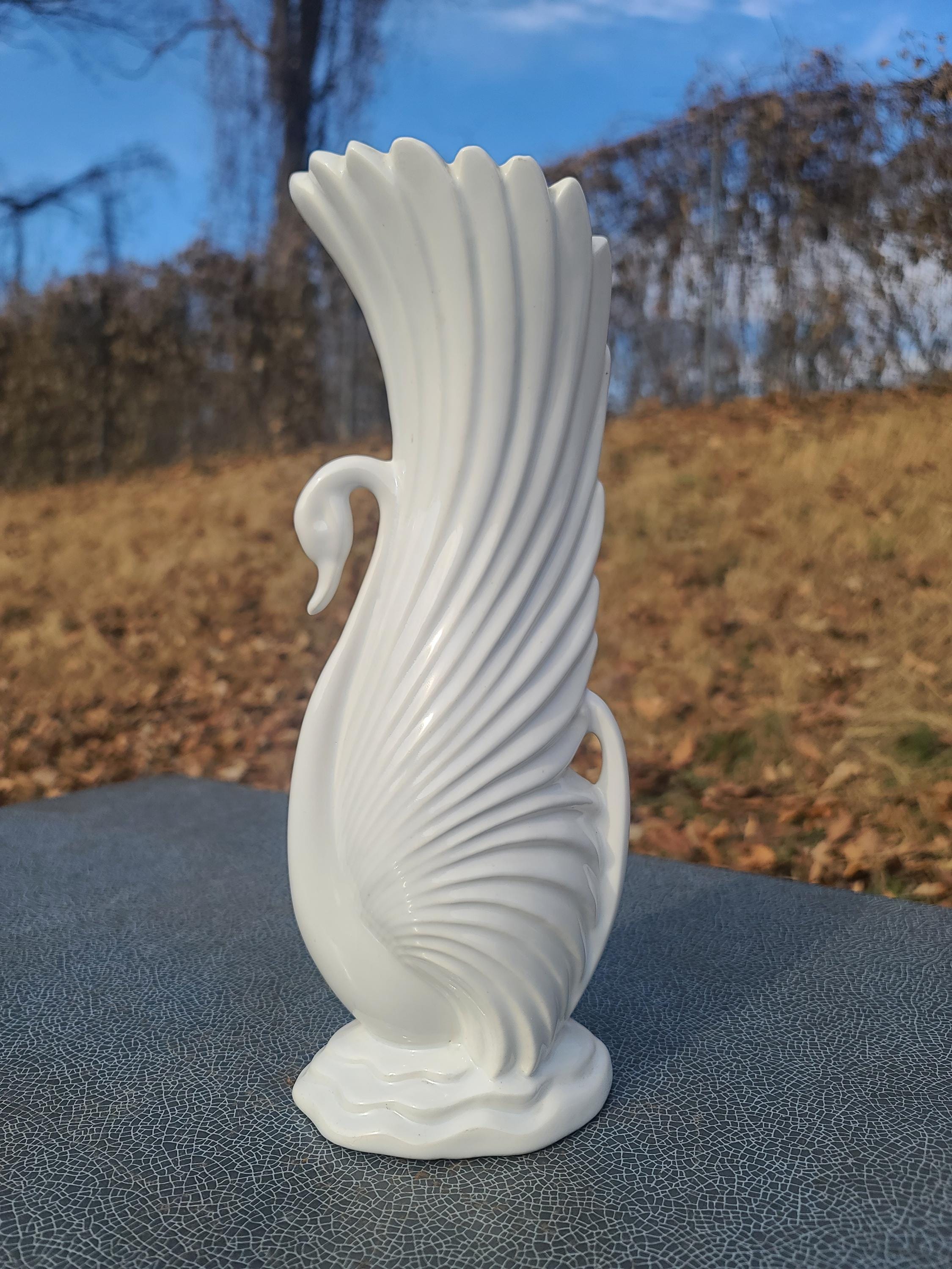 Vintage Maddox of California White Swan Vase